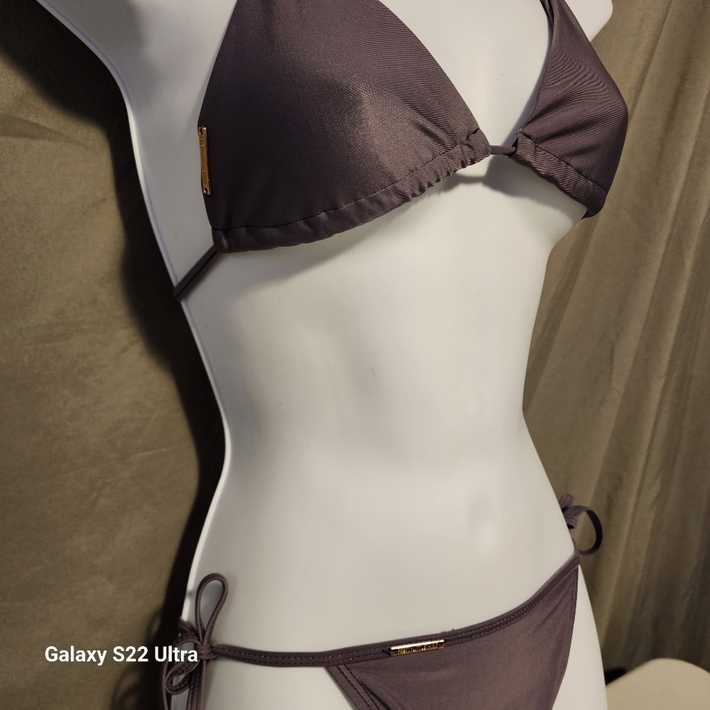 PrettyLittleThing Purple and Gold Bikini Set